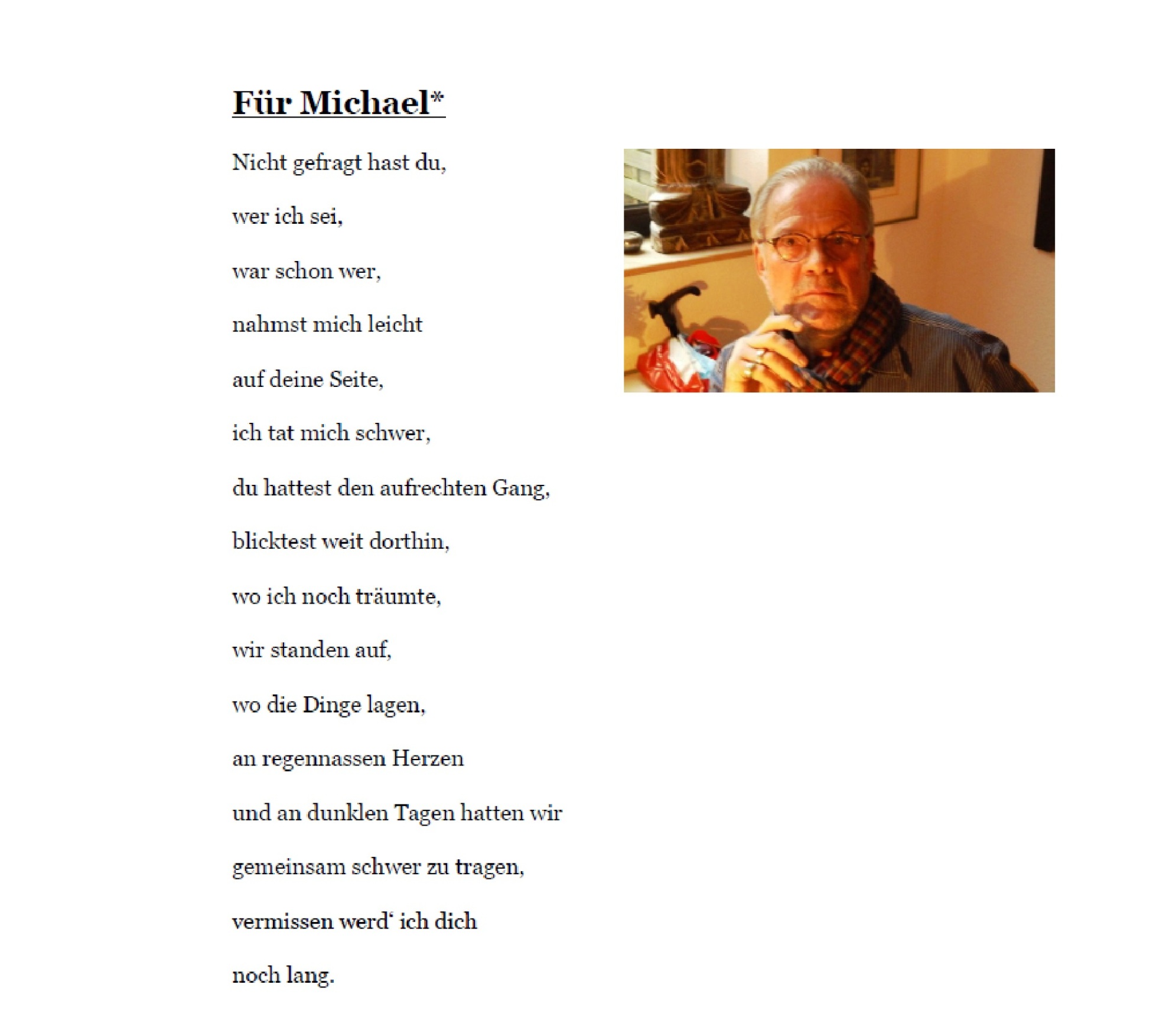 Michael Starcke Bochum Fr Michael Gedicht Weinbrner
